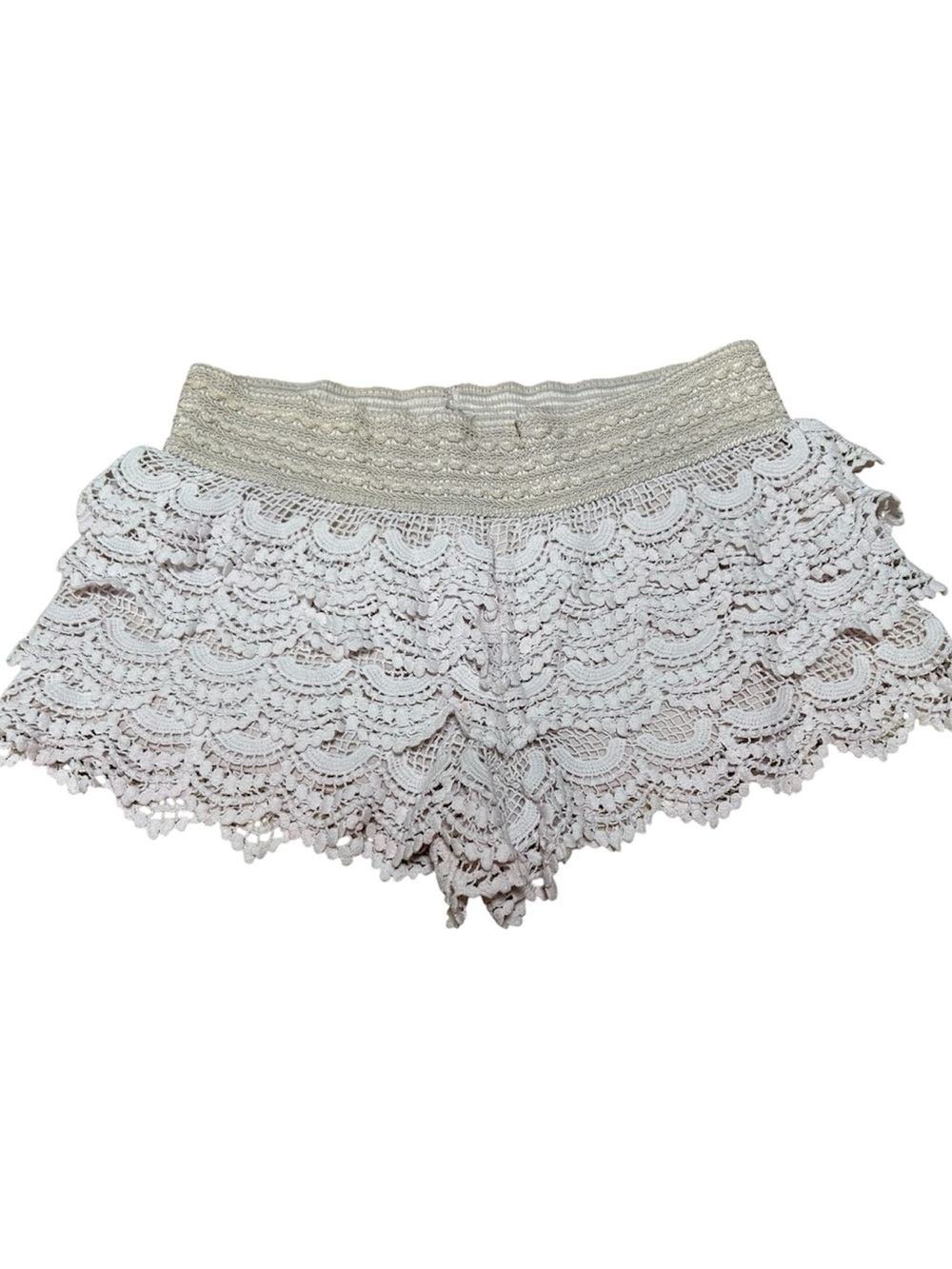 American Rag Cie Lace Ruffle Shorts Womens Small Light Pink Cream Y2K